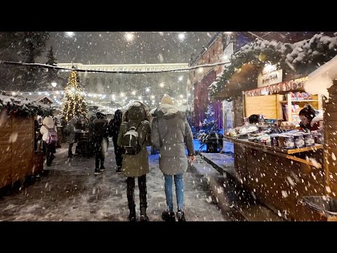 Primeira neve em Sofia, Bulgária 🇧🇬 (caminhada noturna)