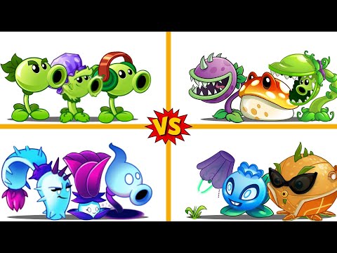 PVZ 2 4 Team Plants PEA x EAT x SHADOW x ELECTRIC - Which Team Plant 's Best