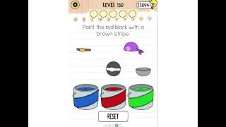 Brain Test 5 Level 130: Paint the ball purple Walkthrough