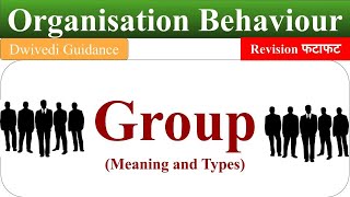 Group : Meaning and Definition, Type of Group, Group Behaviour, Organisational Behaviour, OB