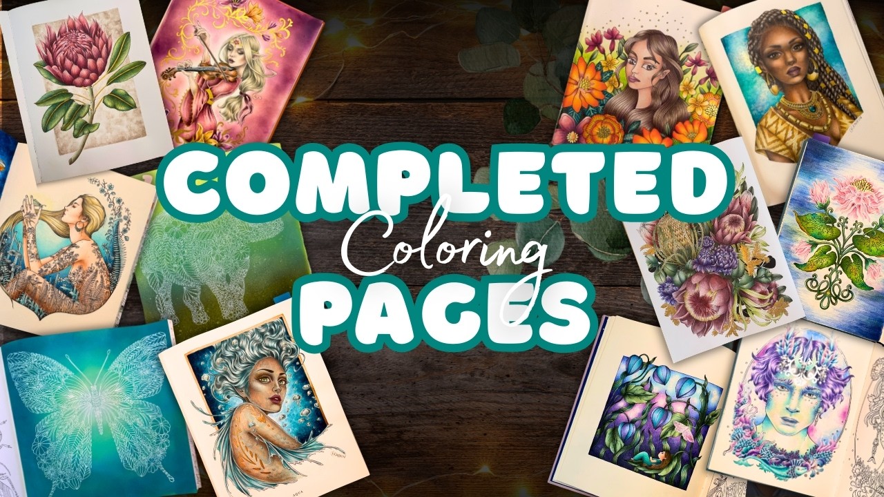 Jan & Feb 2026 Completed Coloring Pages 🎨 Adult Coloring Flip Through