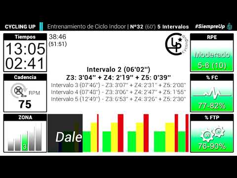 Entrenamiento Nº32.60' Cycling Up - 5 Intervalos Progresivos Ciclo Indoor by David Aguado