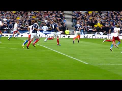 Plasil Goal Sideline View in HD...Scotland vs Czech Republic