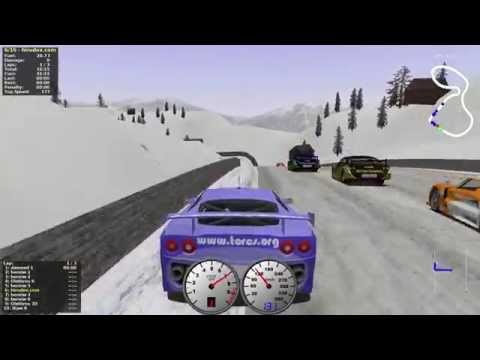 TORCS gameplay car1-trb1 versus all on Road Tracks - Noye Mountain Snow