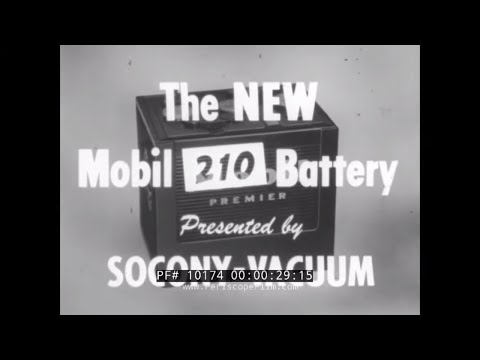 " THE NEW MOBIL 210 PREMIER BATTERY "  1952 SOCONY CAR BATTERY PROMO FILM  ELECTRIC SYSTEM  10174