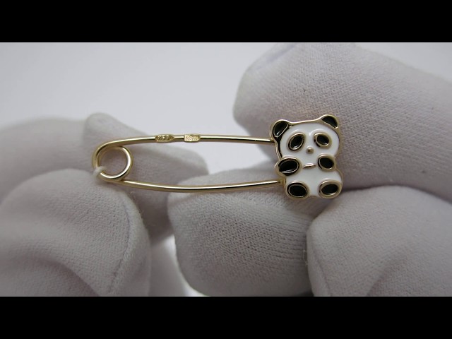 Золотая булавка "Панда" 6900092 Видеообзор