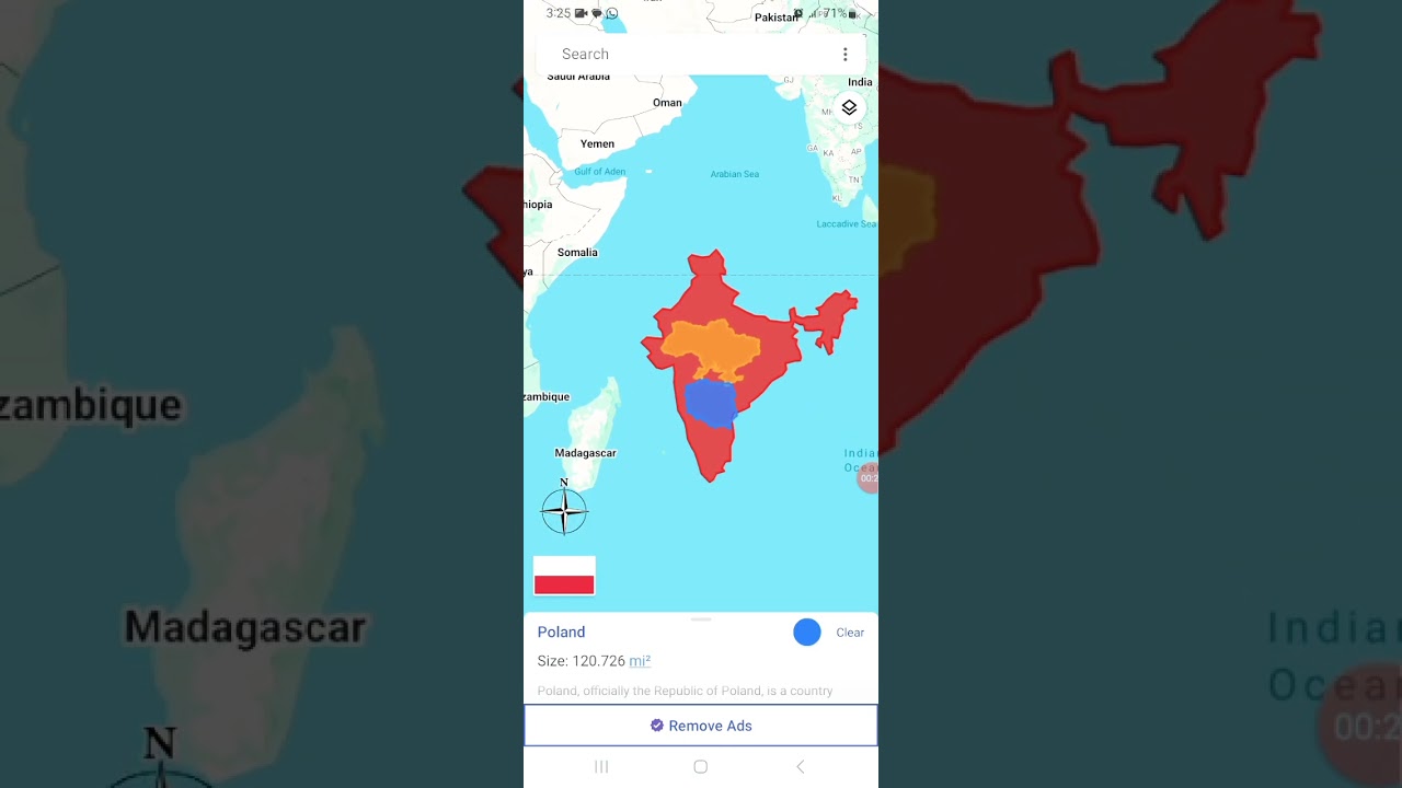 india vs Ukraine + Poland size comparison