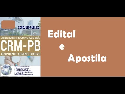 Edital Apostila Concurso CRM PB 2017 ASSISTENTE ADMINISTRATIVO