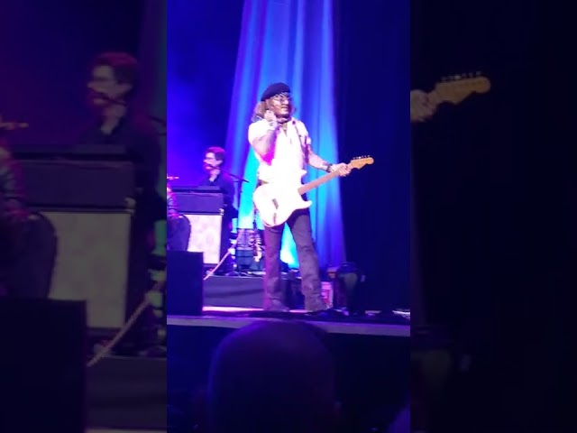 Jeff Beck and Johnny Depp playing Hendrix Little Wing at Sheffield City Hall UK 29th May 2022
