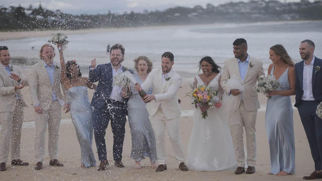 Just when Chanice & Lachlan thought their beach wedding at Mollymook might be a raincheck...!