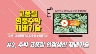 [고품질 수박 재배기술] part2. 수박 고품질 안정생산 재배기술