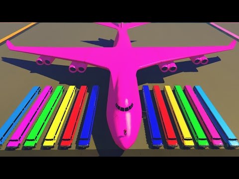 Spiderman Longest Limousine Cars Transportation on Biggest Airplane Cartoon For Kids Nursery Rhymes