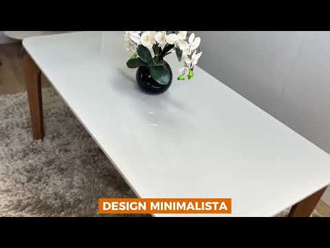 Video thumbnail of Mesa Sala de Jantar Liz 180cm Em MDF e Vidro Canto Copo