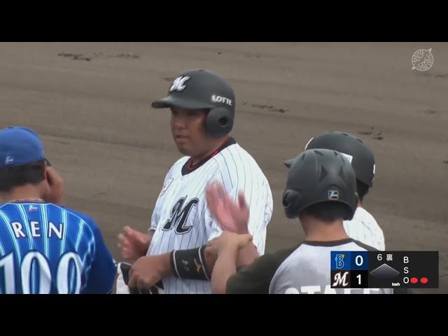 【ファーム】待望の先制点!! マリーンズ・井上晴哉  レフトへのタイムリーヒットを放つ!!  2023年8月15日 千葉ロッテマリーンズ 対 横浜DeNAベイスターズ