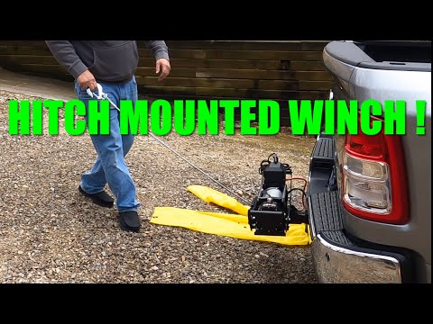 Electric Winch Simple Portable Mount Install for your Truck Rear Hitch Receiver #winch #truckwinch