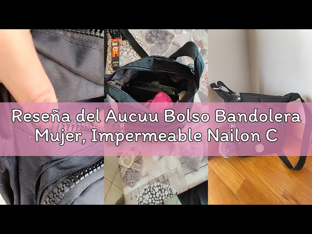 Vídeo relacionado con Aucuu Impermeable Nailon Crossbody Bolso, Bolso Bandolera Mujer, Grande Crossbody Bolsos con Correa Ajustable, Múltiples Bolsillo, para Viajar, Escuela, Compras, Trabajo - Azul