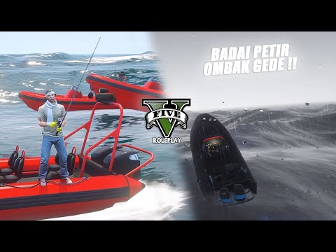 BE A FISHERMAN STRIKED BY A LIGHTNING STORM AND TSUNAMI WAVES!! GTA V ROLEPLAY