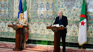 Problemi per il traduttore italiano durante la conferenza stampa di Meloni e Tebboune in Algeria,...