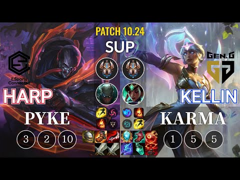ESC Harp Pyke vs GEN Kellin Karma Sup - KR Patch 10.24