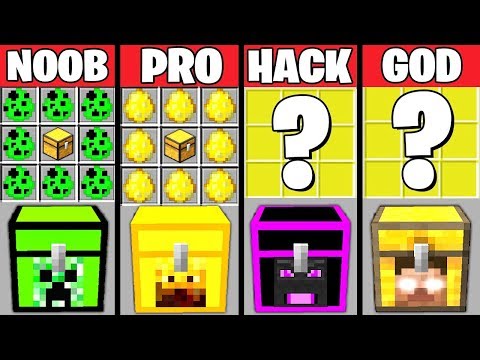 Minecraft Battle: SUPER MONSTER CHEST CRAFTING CHALLENGE - NOOB vs PRO vs HACKER vs GOD ~ Animation