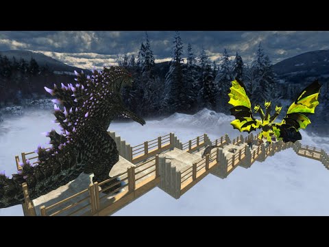 Heisei Godzilla vs Ghidorah Death Fall Who is Stronger? - Animal Revolt Battle Simulator