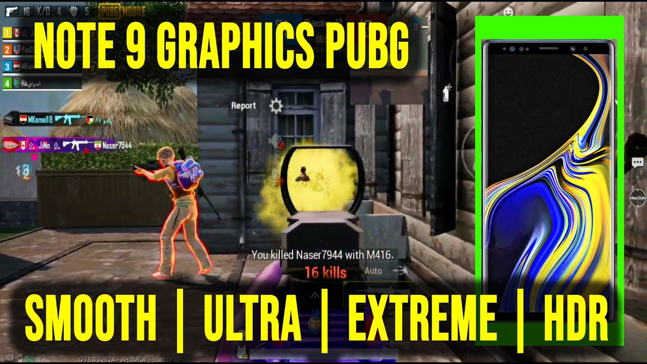 Samsung Galaxy Note 9 PUBG Graphics Test | Smooth | Ultra | Extreme | HDR