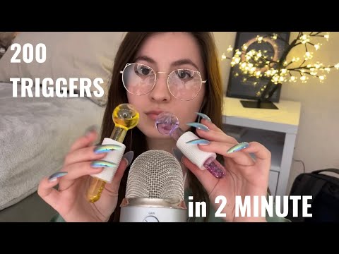 ASMR 200 TRIGGERS IN 2 MINUTES