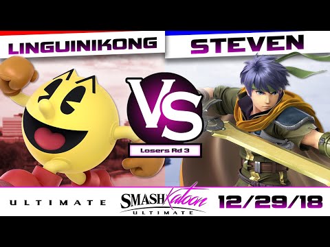 LinguiniKong (Pac-Man) vs. Steven (Ike) - Losers Rd 3 - Smashkatoon Ultimate