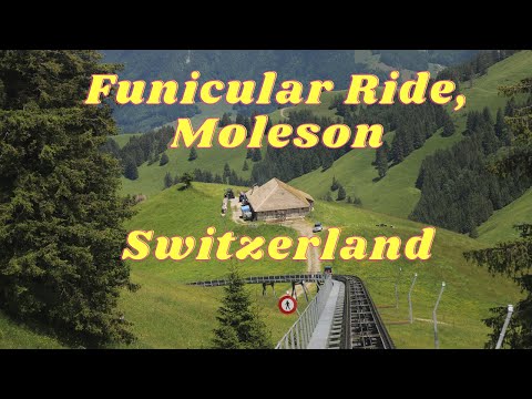 Funicular Ride from Moléson sur Gruyères Village to Plan-Francey, Canton of Fribourg, Switzerland