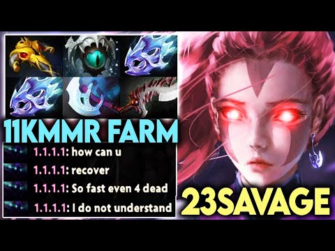 Even Enemy Carry Is Suprised By His Farming - 11k MMr Crazy Farming Machine AM || 23savage Dota 2