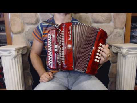 3484 - Red Paolo Soprani Diatonic Accordion DG LMM 25 12 $999