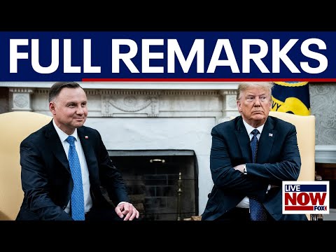 Video | Trump takes questions from media while meeting with Polish President