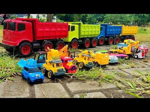 Mobil Truk Tronton Panjang Penuh Mobil Mobilan, Excavator, Tayo, Mobil Balap, Truk Oleng, Truk Molen