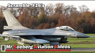 SCRAMBLE  Take Off F16's Netherlands AF at Volkel