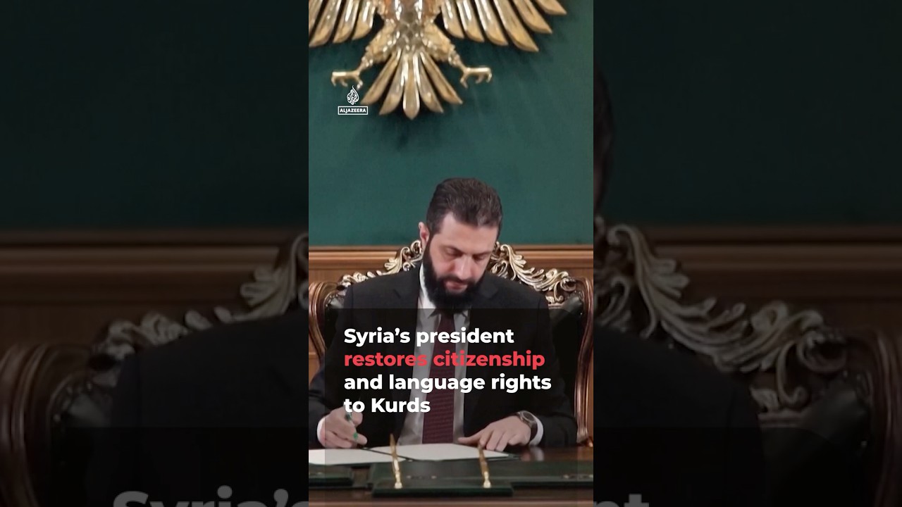 Video | Syria’s al-Sharaa restores citizenship and language rights to Syrian Kurds | AJ #shorts