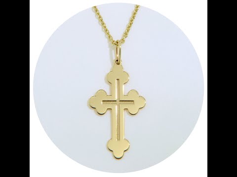 Pandantiv Aur Galben 14k Cruce Ortodoxa - Credinta si Protectie