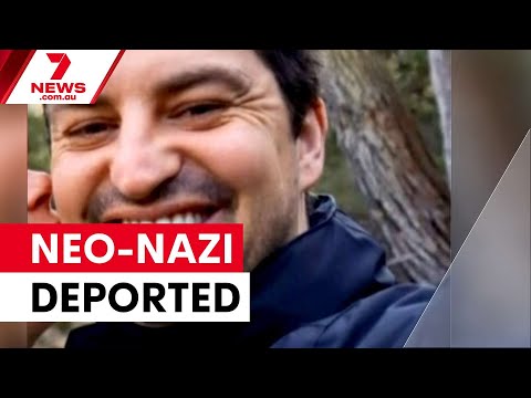 Neo-Nazi detained and faces deportation after parliament rally | 7NEWS
