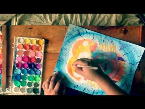 Time Lapse Art Series - Abstract Face Eye - Urban Street Water Color