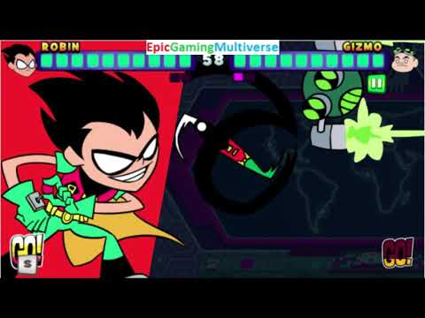 Robin VS Gizmo In A Cartoon Network Teen Titans Go! Jump Jousts Battle / Match / Fight