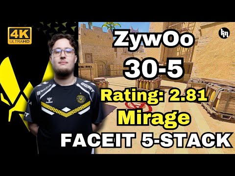 ZywOo (30-5) rating:2.81 (Mirage) | FACEIT EU 5-stack | May 31, 2025