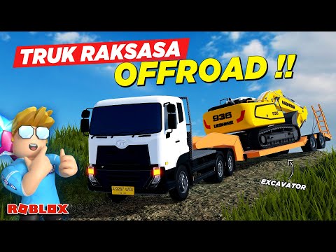 TRUK RAKSASA PENGANGKUT EXCAVATOR OFFROAD REALISTIS DI CDID UPDATE - Roblox Indonesia