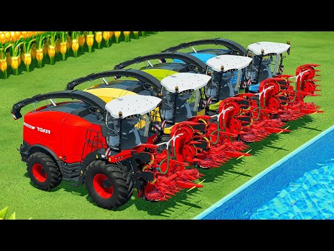 CUT CORN, MAKE CHAFF AND TRANSPORT BLUEBERRY WITH FIAT TRACTORS - Farming Simulator 22