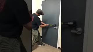 How to gap an outward opening steel door by Yourself with a 9 lb claw.