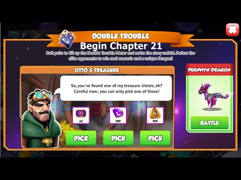 Begin Chapter 21 Puenwyn Double Trouble-Dragon Mania Legends | 100 Gems in Crone Dungeon | DML
