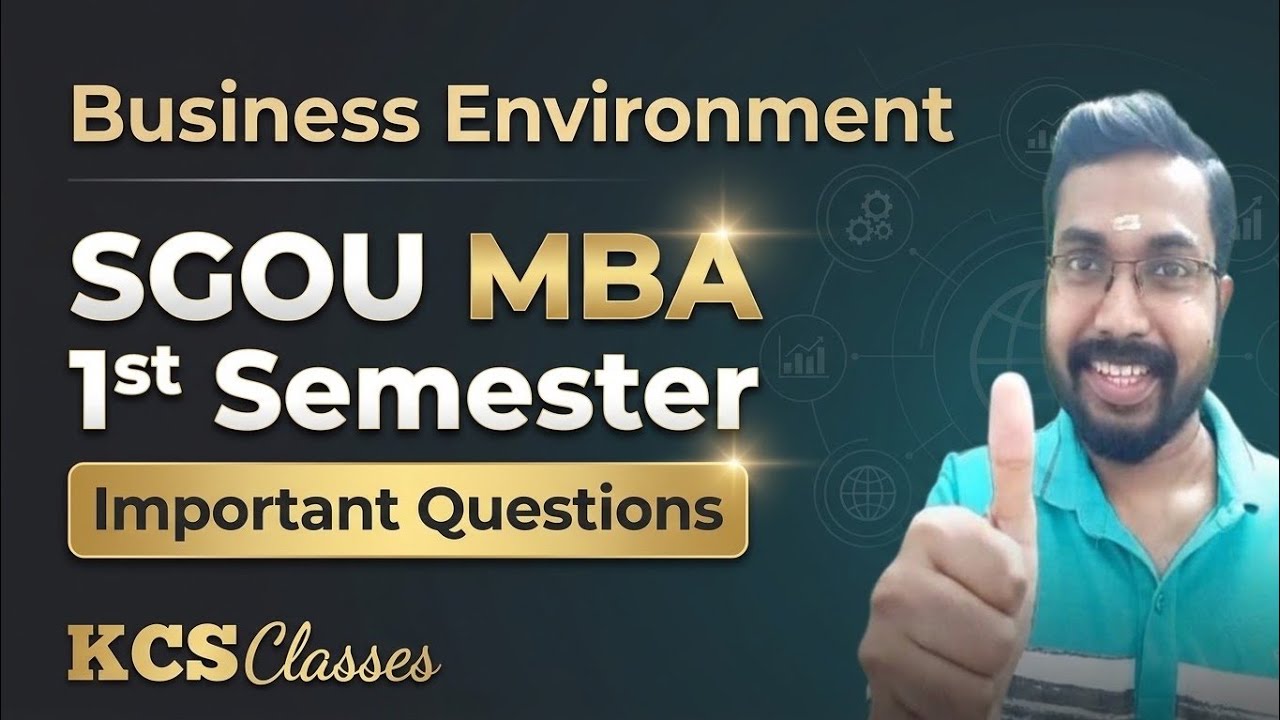 Business Environment 🔥 Important Questions 🔥 SGOU MBA 1st Semester 