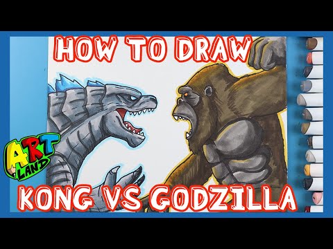 How to Draw KONG VS GODZILLA ATTACKING!!!