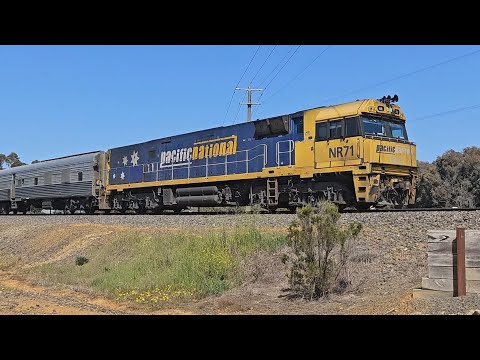6MA8 JBRE The Overland (NR71), Melbourne to Adelaide, 1155, 27/9/24, Stawell East VIC