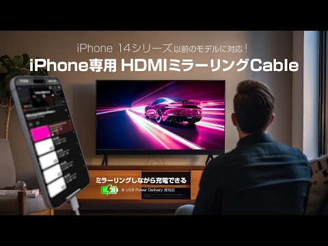 USB-Cメス ⇔ HDMI＋USB-Cオス(給電用)ケーブル [映像 /1.0m] iPhone
