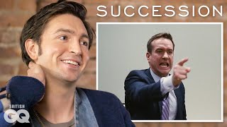 Succession's Nicholas Braun Breaks Down the Water Bottle Scene | Action Replay | British GQ video