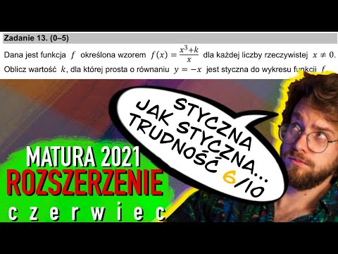 Równanie STYCZNEJ + POCHODNA + PARAMETR❗️| MATURA 2021 ROZSZERZONA (czerwiec) Zad.13